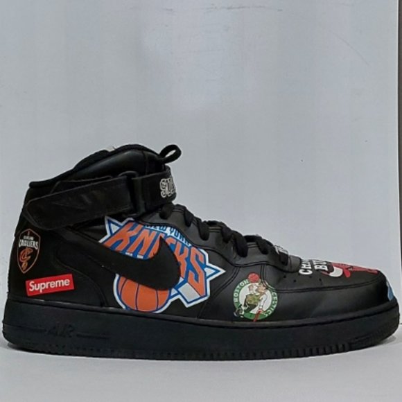 ?ICONIC? Nike Air Force 1 Mid Supreme NBA Black main image 12